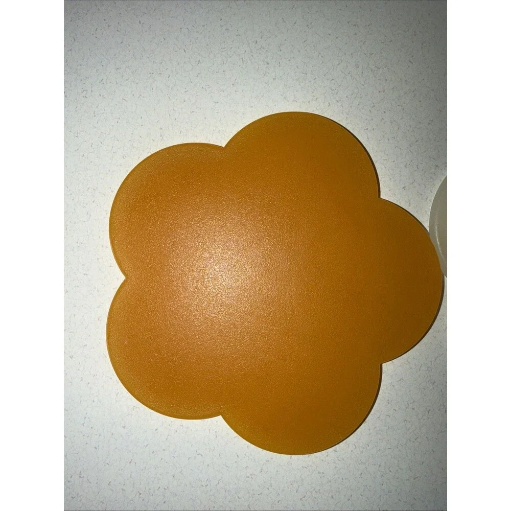 Vintage Flower Shaped Acrylic Lucite Resin Trivet Hot Plate Set Of Two MCM